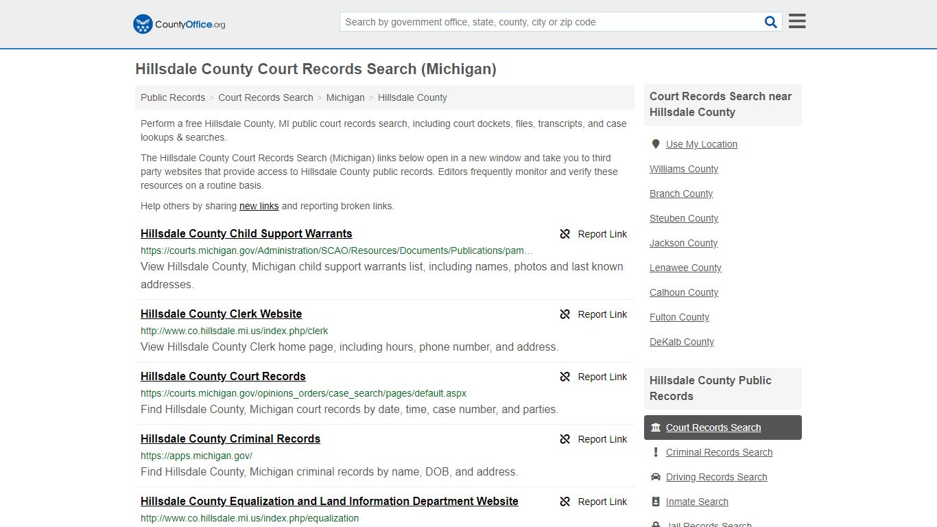 Court Records Search - Hillsdale County, MI (Adoptions ...